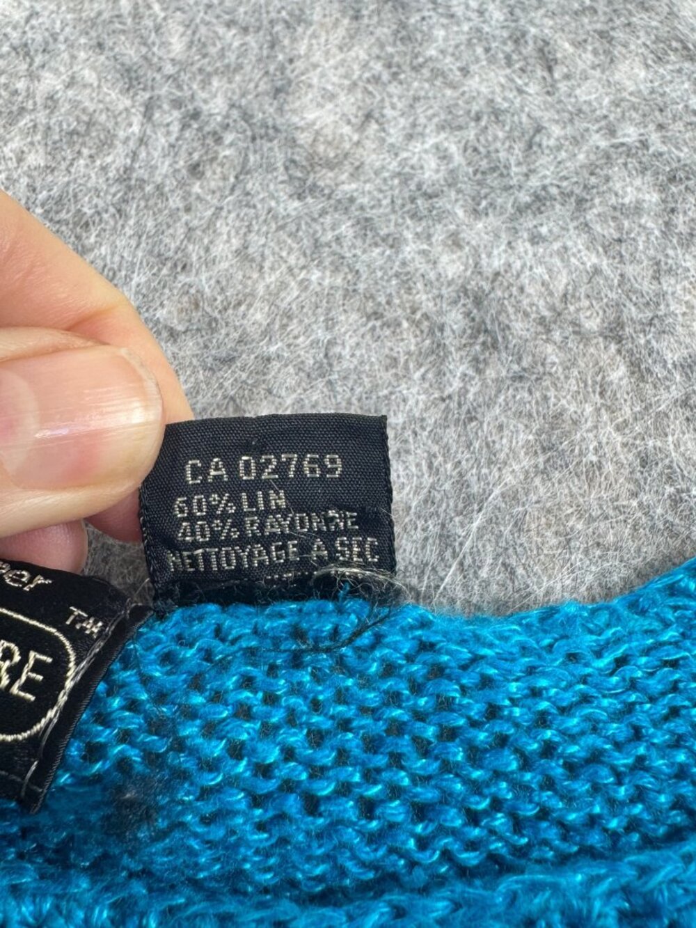 Vintage Renee Tener for Jeanne Pierre Knit Tank Top Blue Graphic Sz M - Picture 4 of 8